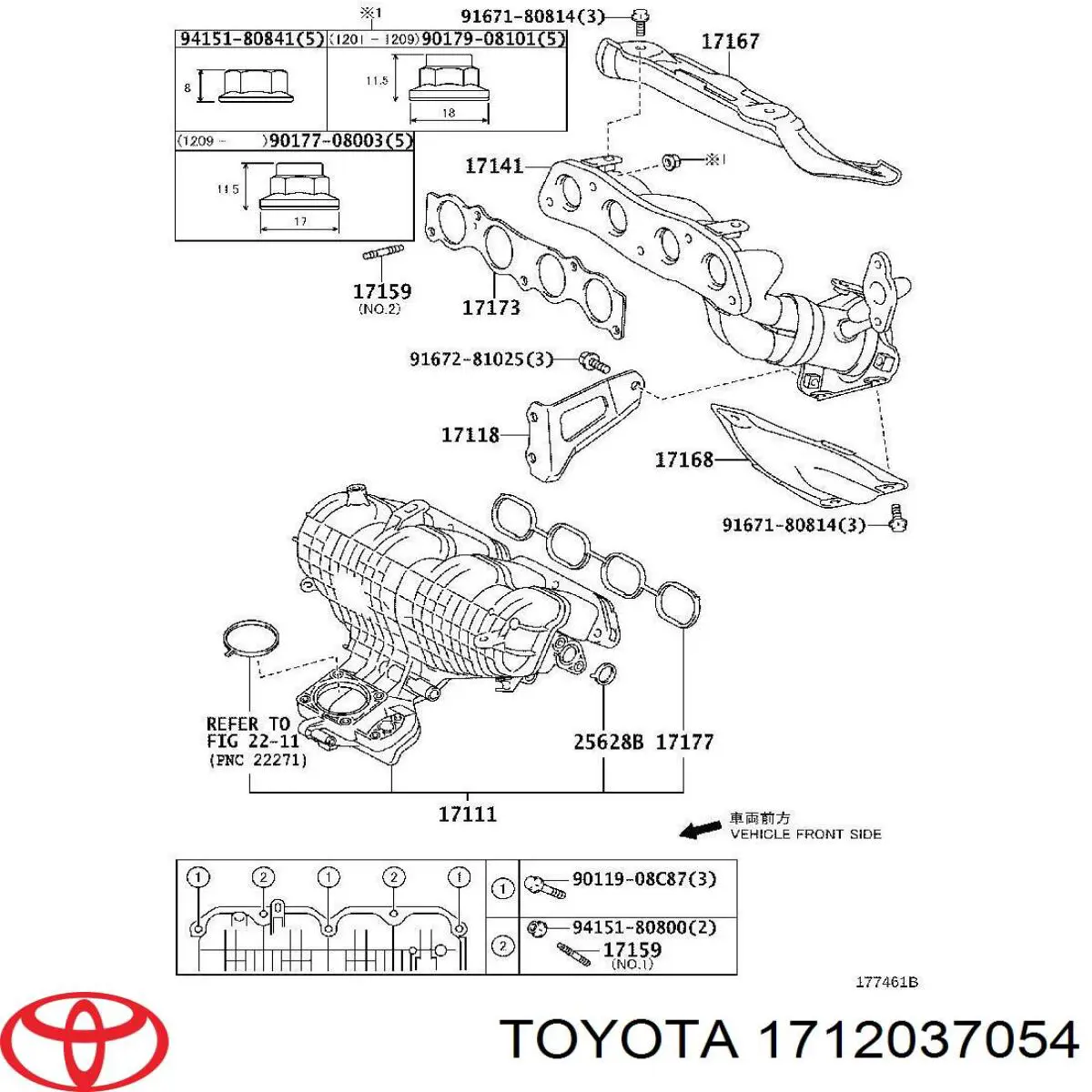Tubo coletor de admissão Toyota 1712037054 preço, a partir de 97,09 USD