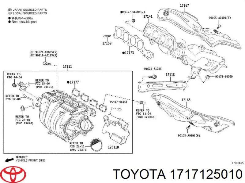Vedante de tubo coletor de admissão Toyota 1717125010 preço, a partir de 11,81 USD