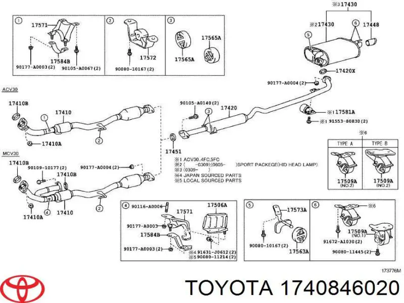 Compre 1740846020 Toyota Bocal para o silenciador