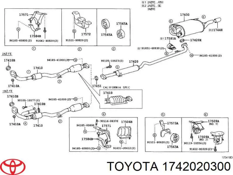 Silenciador, parte central Toyota 1742020300 preço, a partir de 130,03 USD