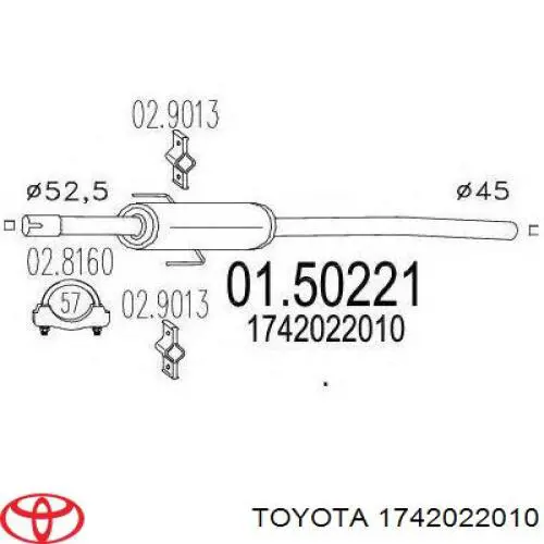 Compre 286102S000 Hyundai/Kia Silenciador, parte dianteira