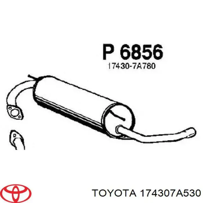 Compre 174307A530 Toyota Silenciador, parte traseira