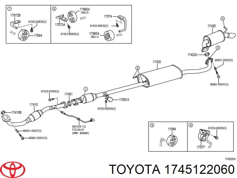 Compre 1745122060 Toyota Anel de tubo de admissão do silenciador