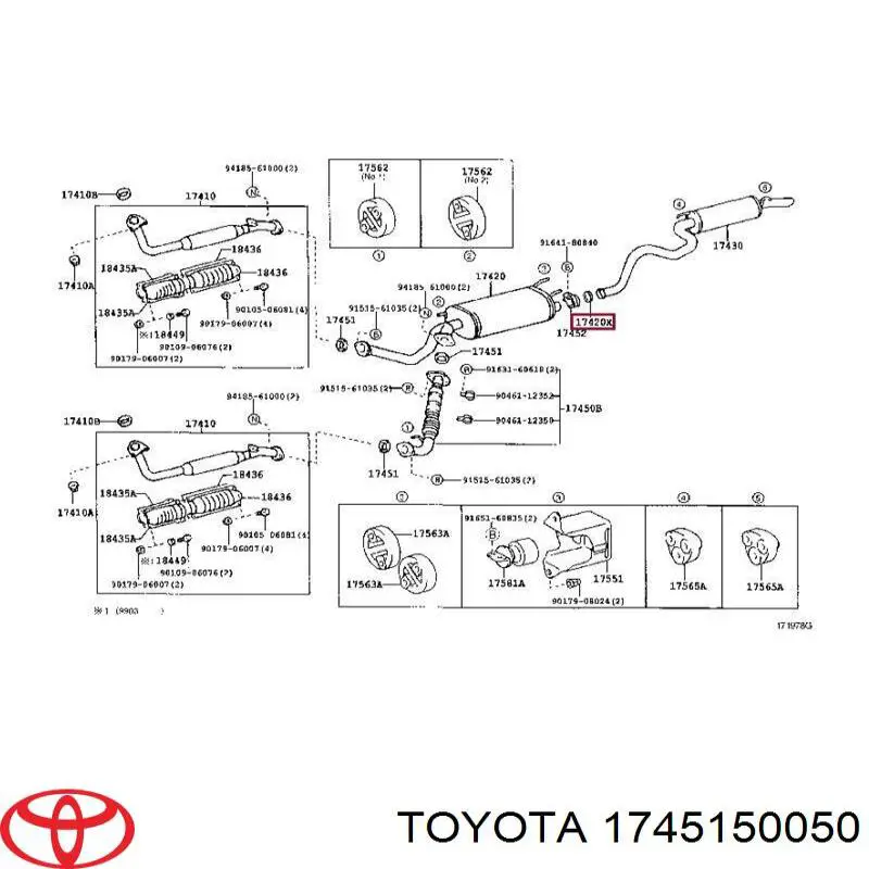 1745150050 Toyota Vedante de tubo de admissão do silenciador