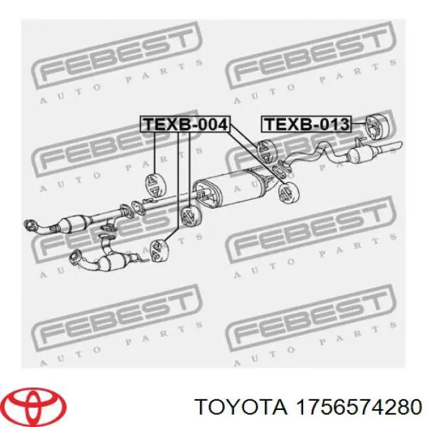 Compre 1756574280 Toyota Coxim de fixação do silenciador
