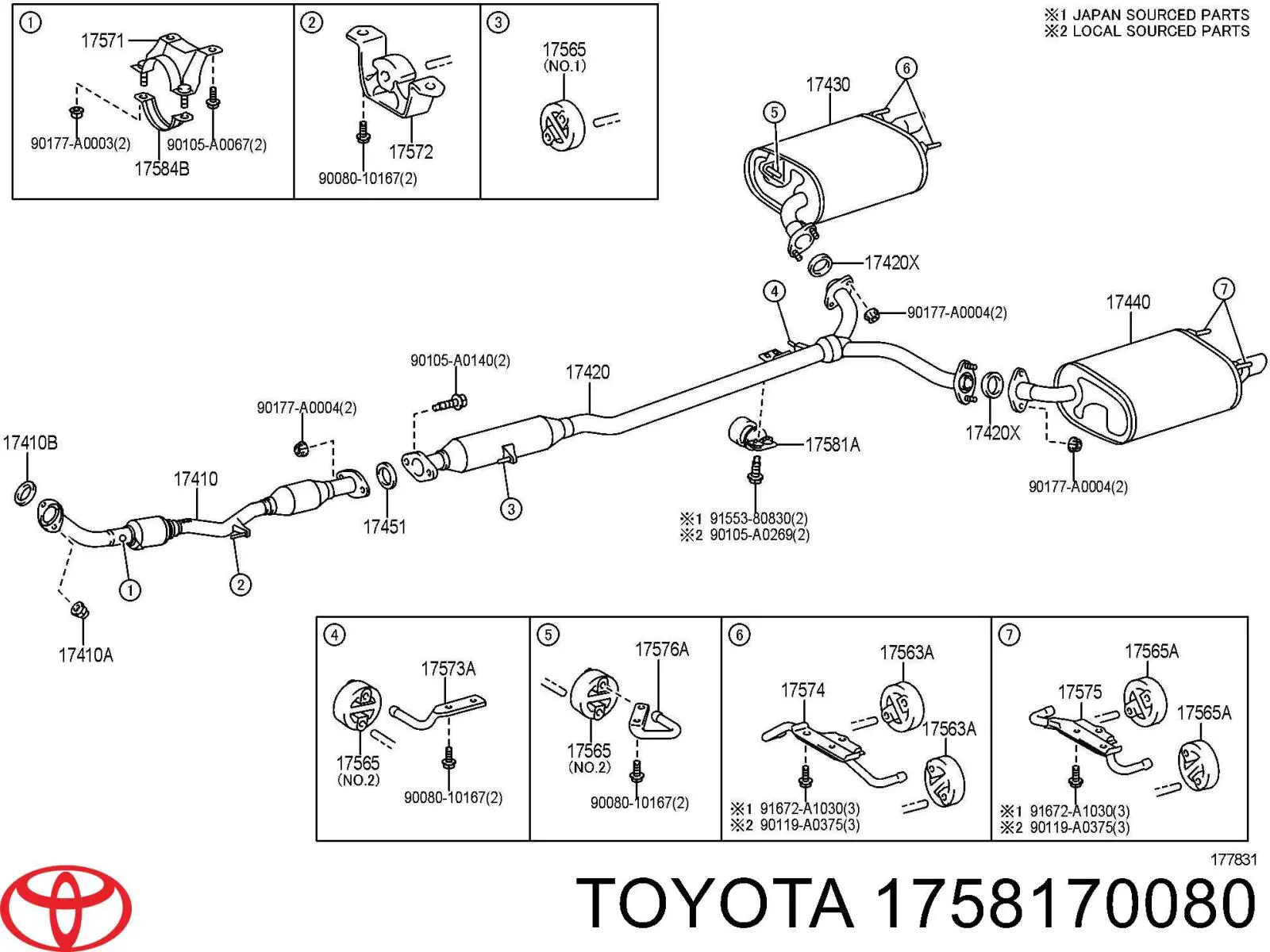 Coxim de fixação do silenciador Toyota 1758170080 preço, a partir de 17,00 USD