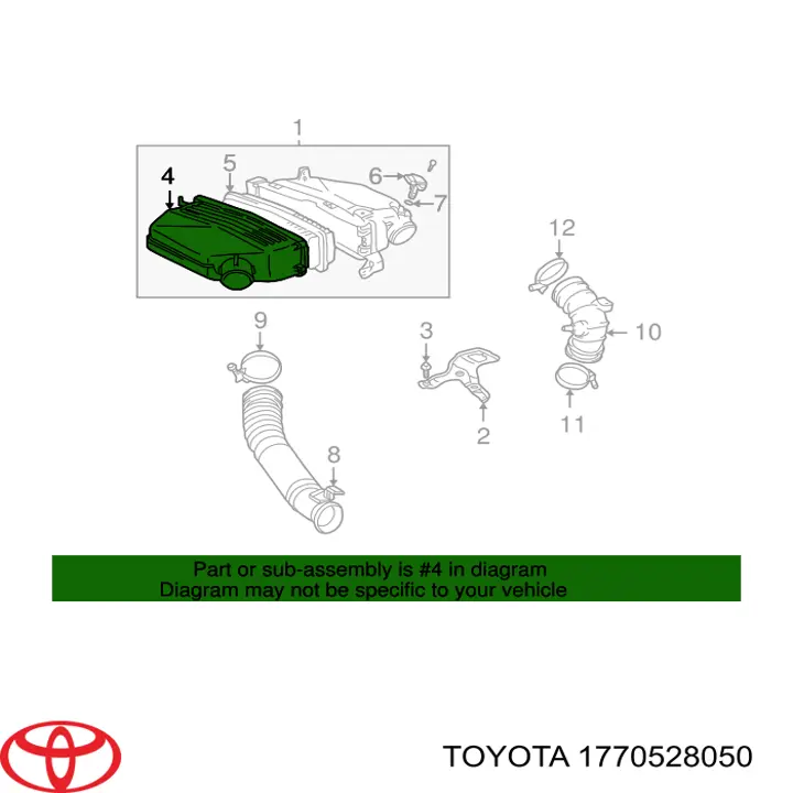Caixa de filtro de ar, parte superior Toyota 1770528050 preço, a partir de 66,46 USD