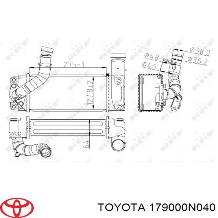 Radiador de intercooler Toyota 179000N040 preço, a partir de 117,48 USD