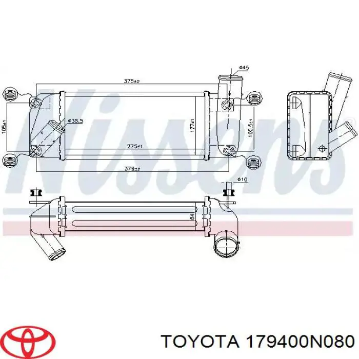 Radiador de intercooler Toyota 179400N150 preço, a partir de 179,02 USD