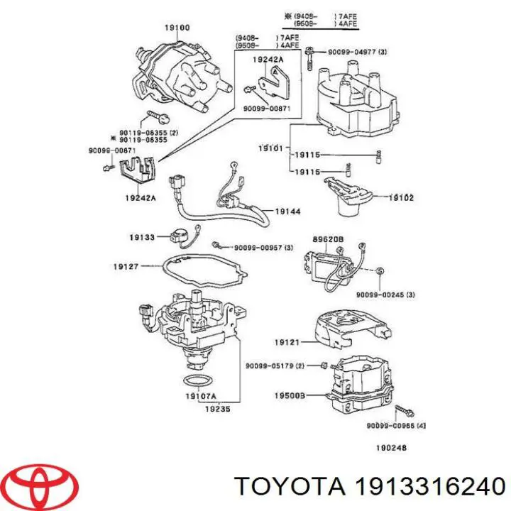 Distribuidor de ignição (distribuidor) Toyota 1913316240 preço, a partir de 14,53 USD