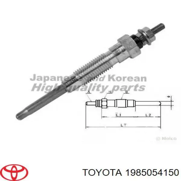 Vela de incandescência 1985054150 Toyota