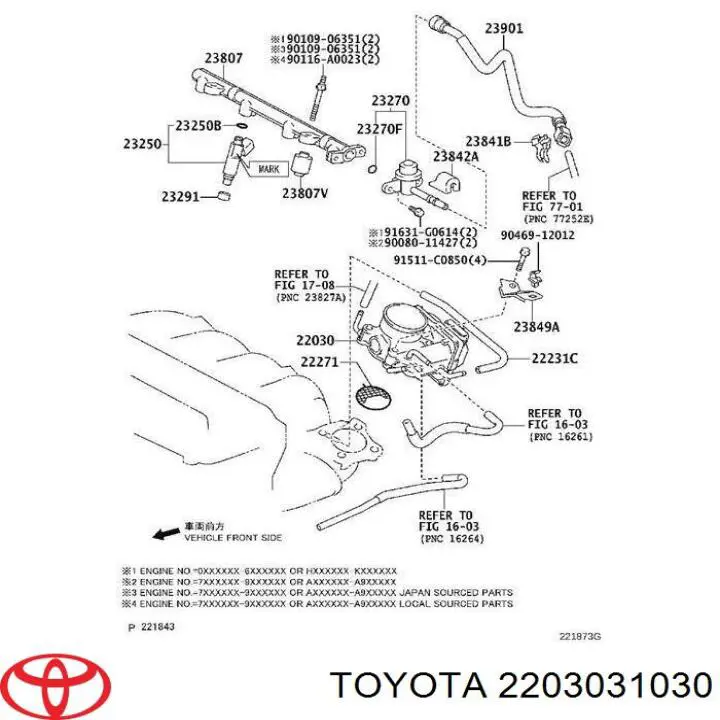 Válvula de borboleta montada Toyota 2203031030 preço, a partir de 190,05 USD