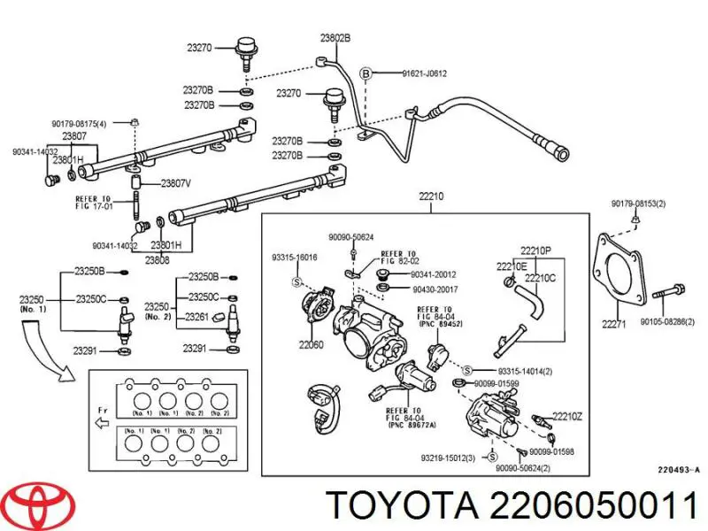 Regulador da válvula de borboleta Toyota 2206050011 preço, a partir de 344,88 USD