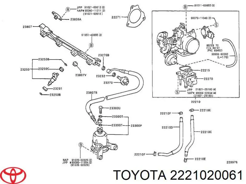 Válvula de borboleta montada Toyota 2221020061 preço, a partir de  