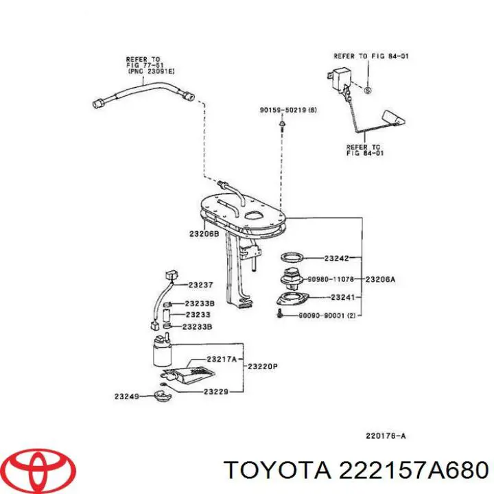 222157A680 Toyota Vedante da válvula de borboleta