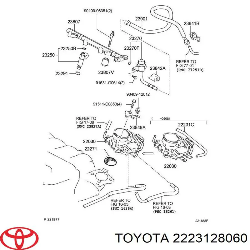  Toyota 2223128060 preço, a partir de 16,51 USD