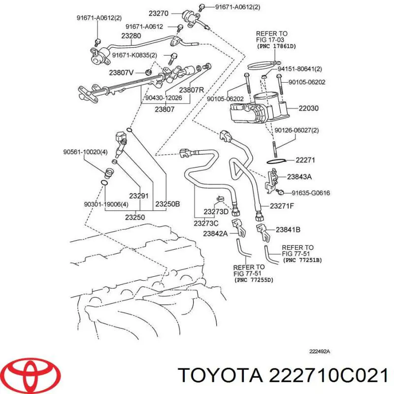 Vedante da válvula de borboleta Toyota 222710C020 preço, a partir de 5,71 USD