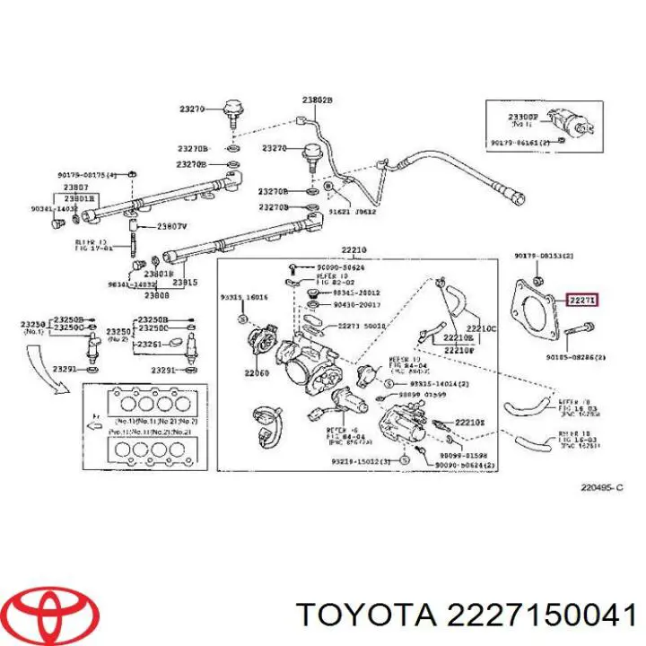 2227150040 Toyota Vedante da válvula de borboleta