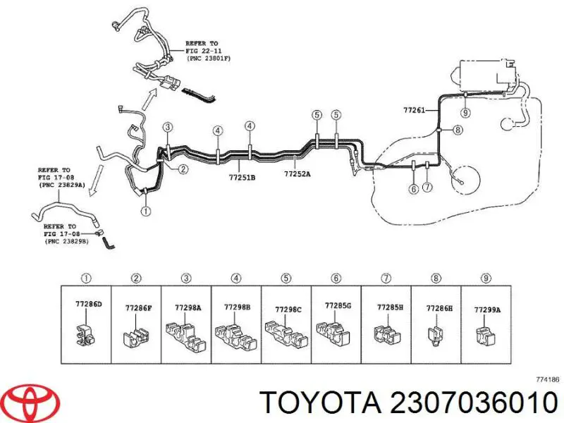 2307036010 Toyota Regulador de pressão de combustível de módulo da bomba de combustível no tanque