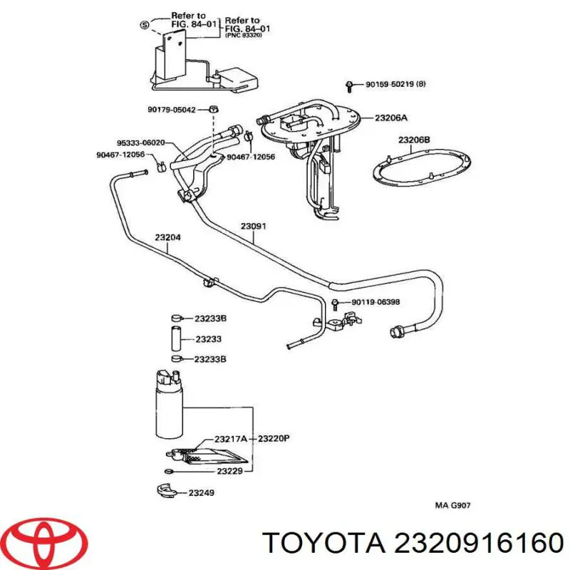 2320916160 Toyota Injetor de injeção de combustível