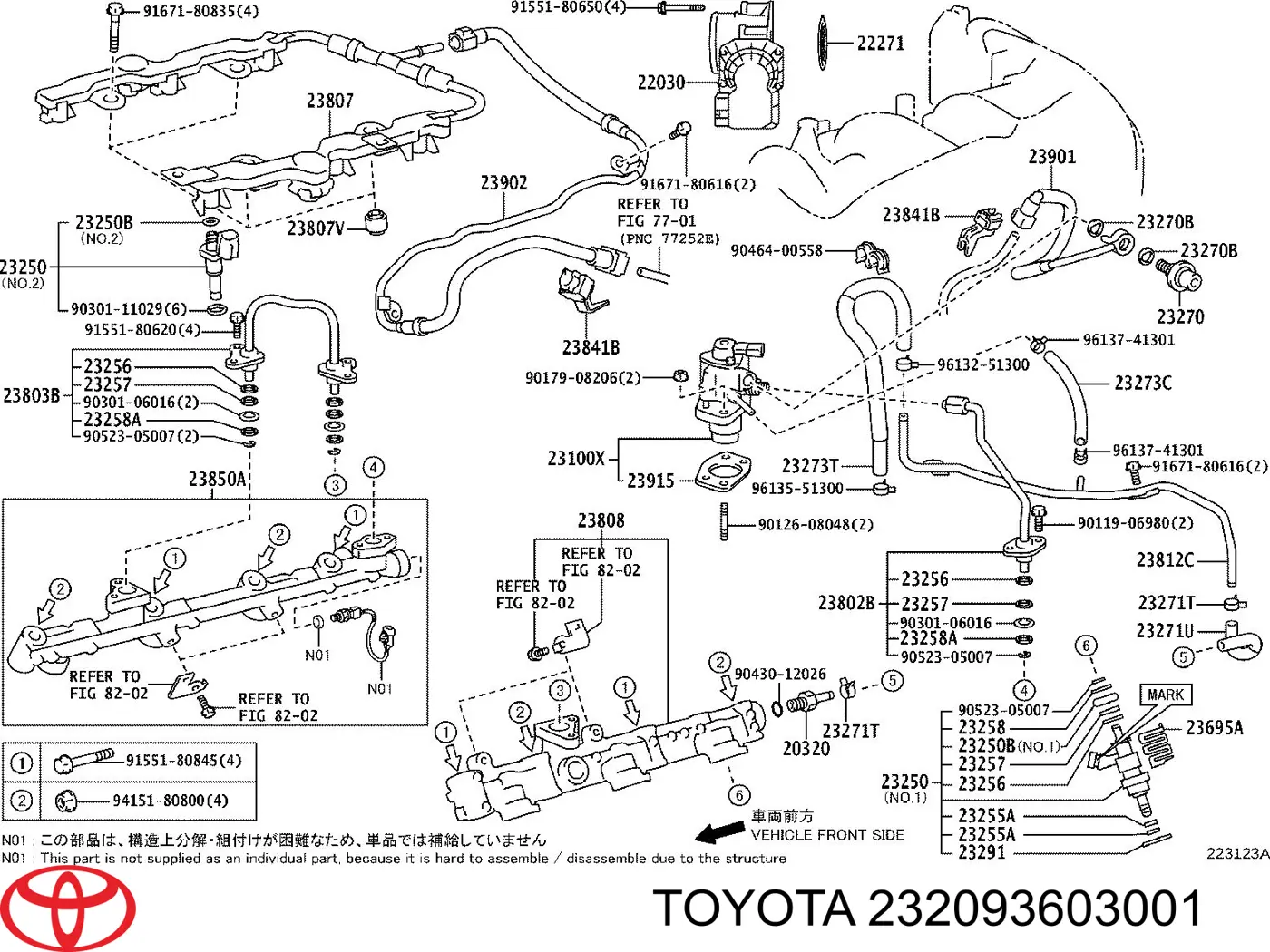 Injetor de injeção de combustível Toyota 232093603001 preço, a partir de  USD
