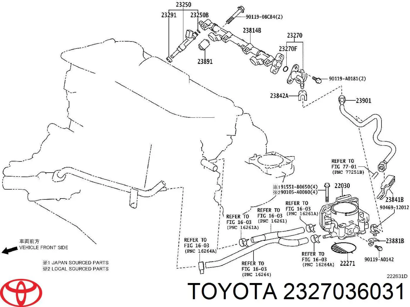 Regulador de pressão de combustível na régua de injectores Toyota 2327036031 preço, a partir de 177,81 USD