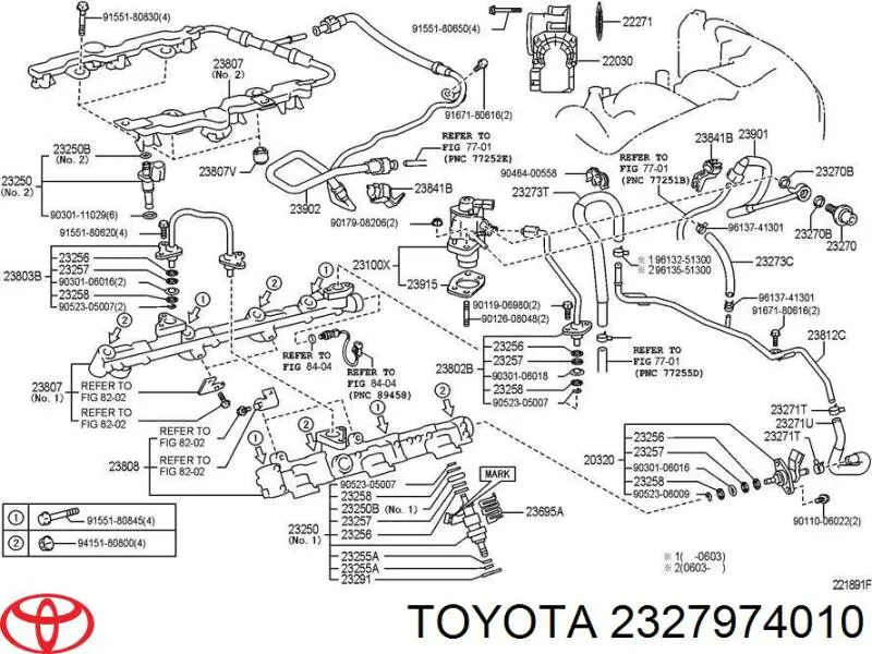 2327974010 Toyota Vedante de rolha de panela de motor