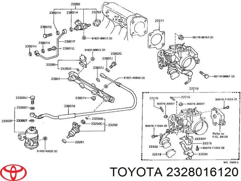 Regulador de pressão de combustível na régua de injectores para Toyota Corolla  E9