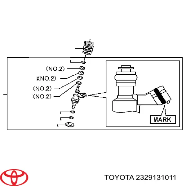 2329131011 Toyota Anel (arruela) do injetor de ajuste