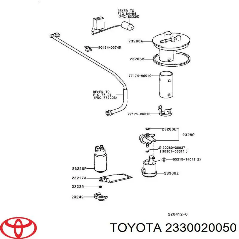 Filtro de combustível Toyota 2330020050 preço, a partir de 70,12 USD