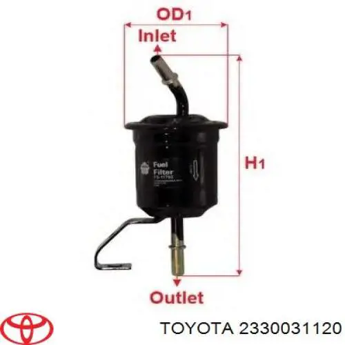 Filtro de combustível Toyota 2330031120 preço, a partir de 13,39 USD