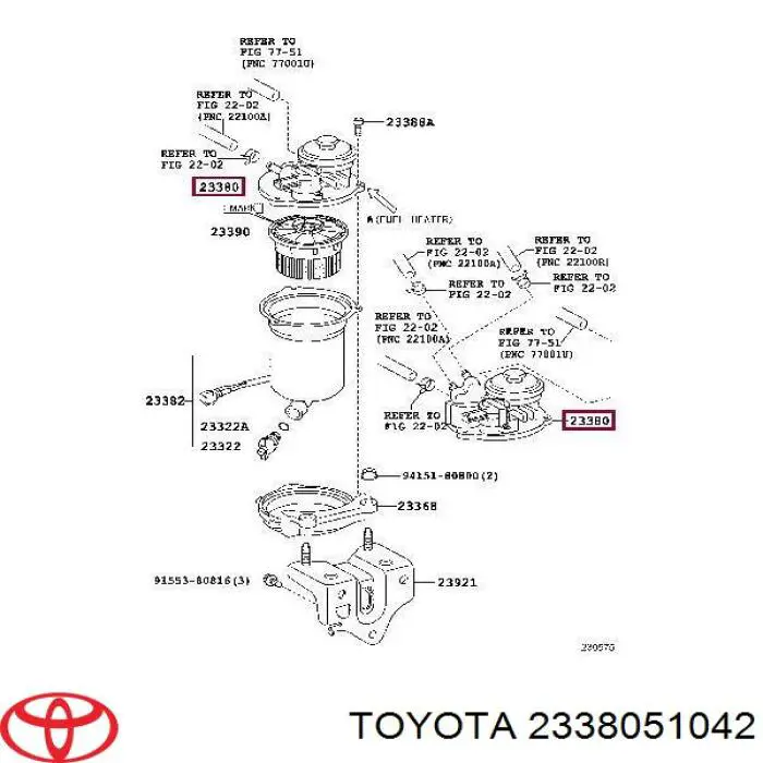 Tampa de casco de filtro de combustível Toyota 2338051042 preço, a partir de 95,99 USD
