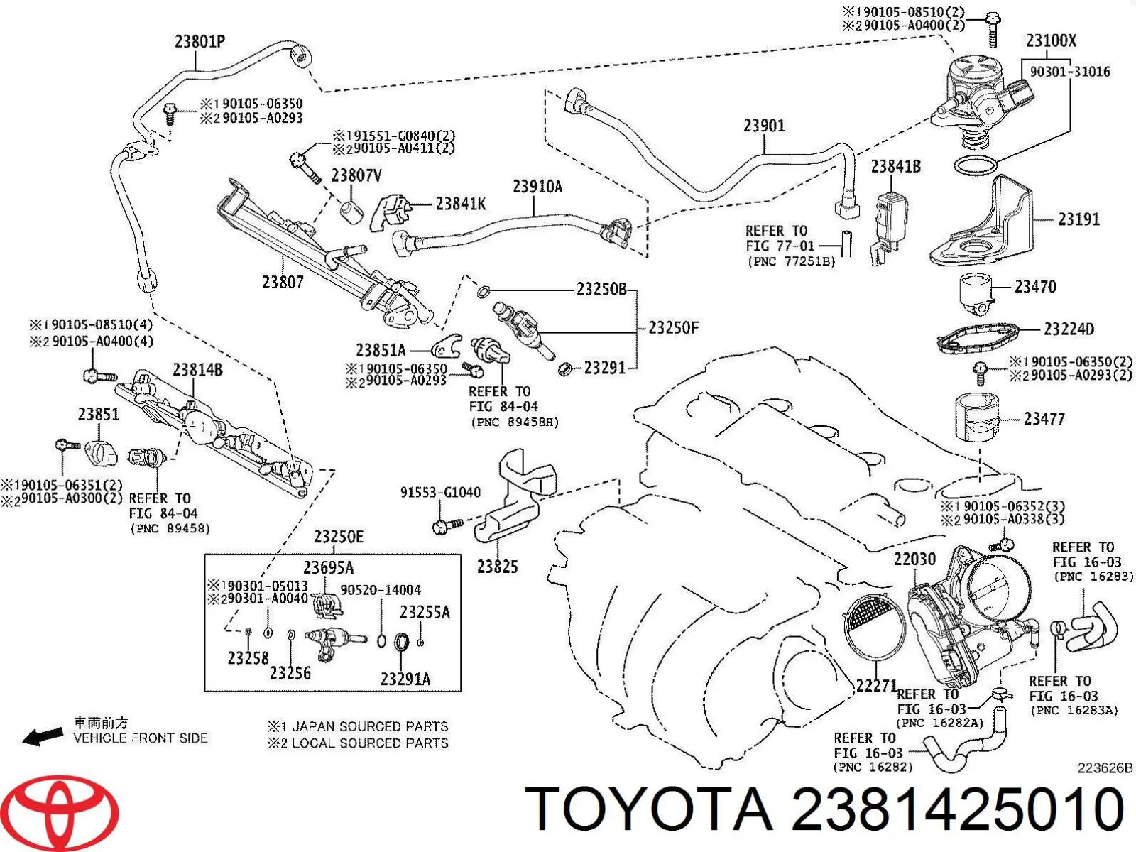 2381425010 Toyota Injetor de injeção de combustível