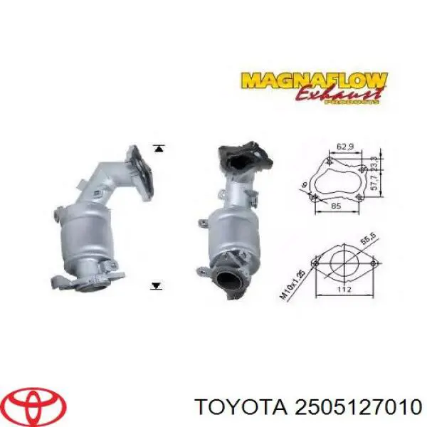 Convertidor - catalisador Toyota 2505127010 preço, a partir de 907,30 USD