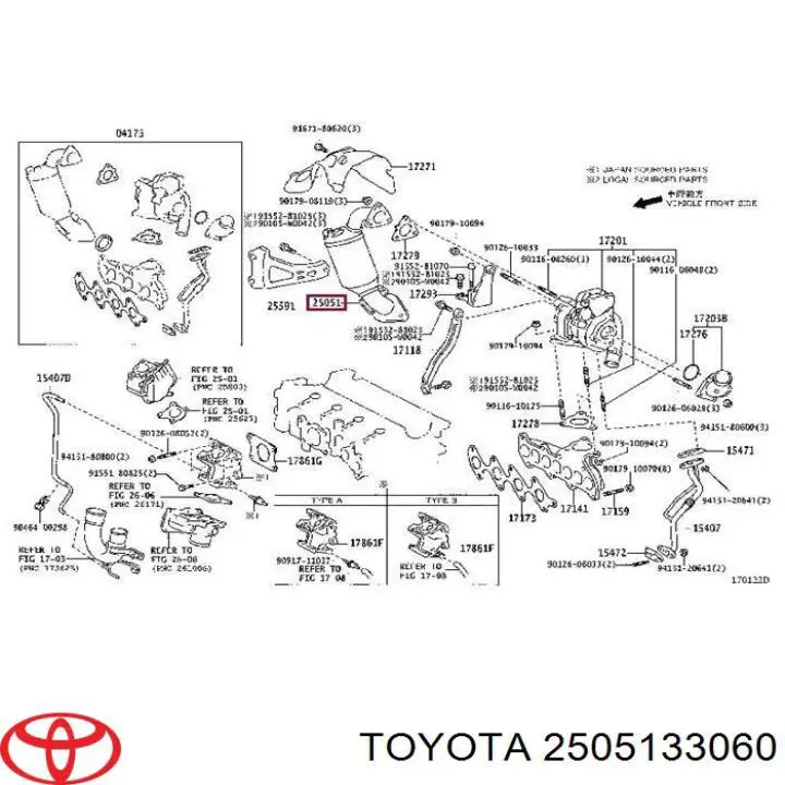 2505133060 Toyota Convertidor - catalisador