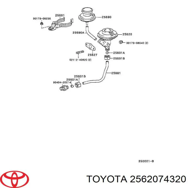 Válvula EGR de recirculação dos gases Toyota 2562074320 preço, a partir de 309,78 USD