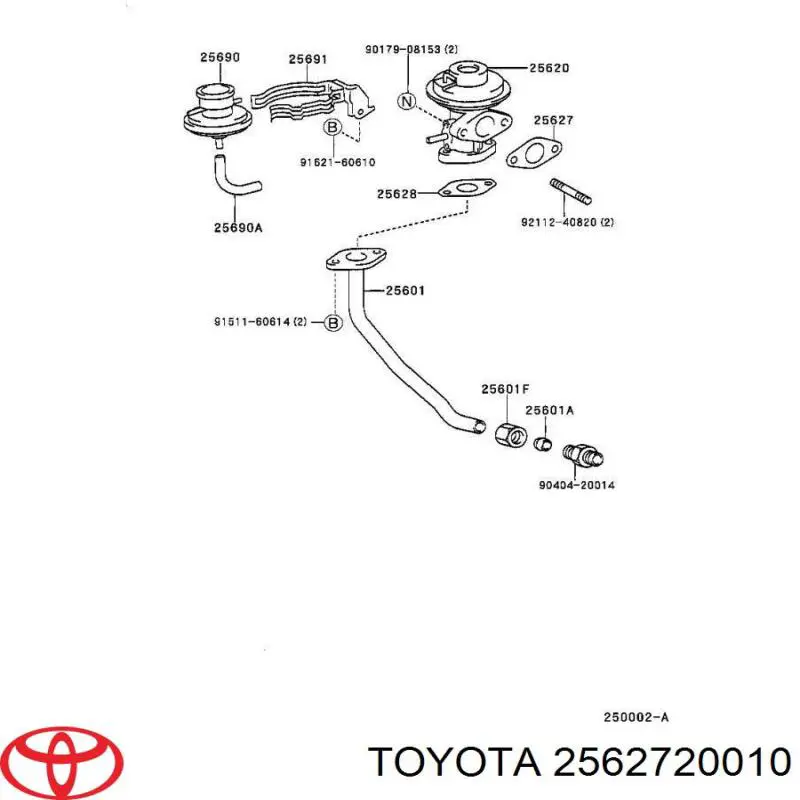 Vedante de válvula EGR de recirculação Toyota 2562720010 preço, a partir de 3,04 USD