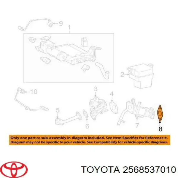 Vedante de válvula EGR de recirculação Toyota 2568537010 preço, a partir de 6,00 USD