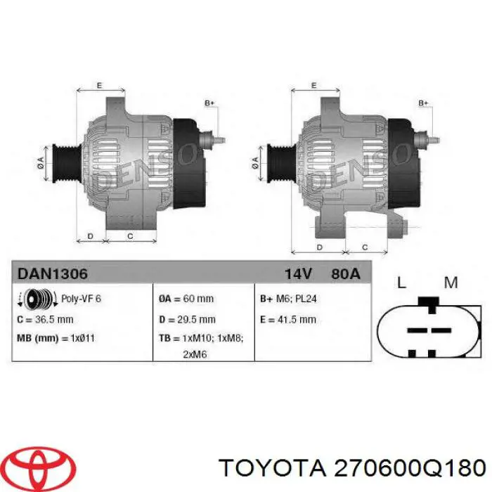 270600Q180 Toyota Gerador