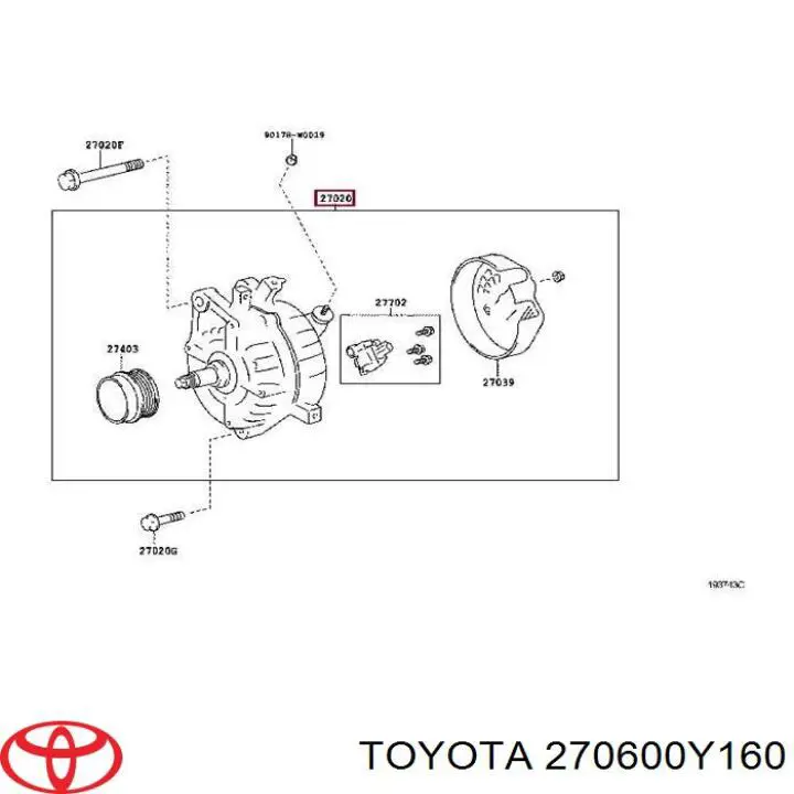 Gerador Toyota 270600Y160 preço, a partir de 333,84 USD