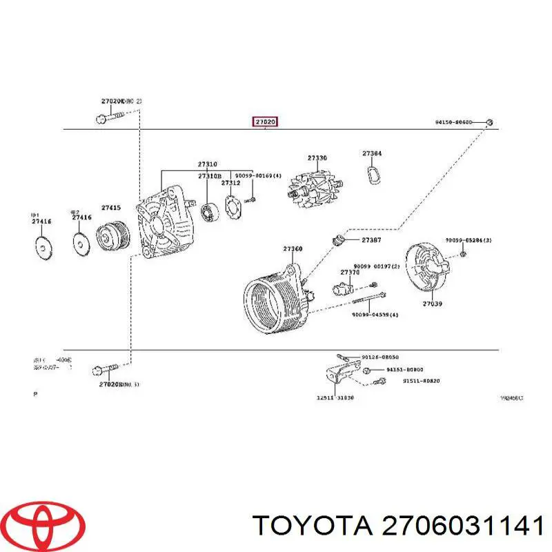 2706031141 Toyota Gerador
