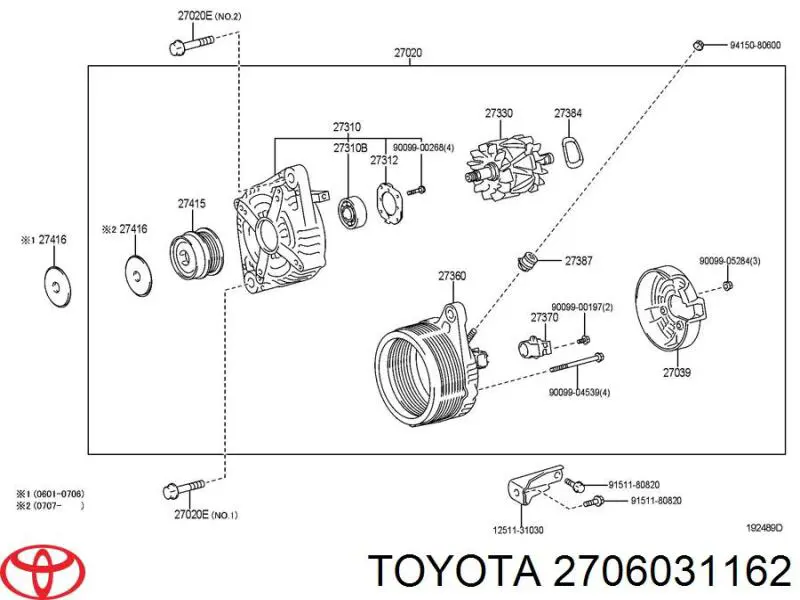 2706031162 Toyota Gerador