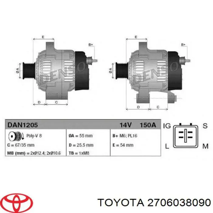 2706038090 Toyota Gerador