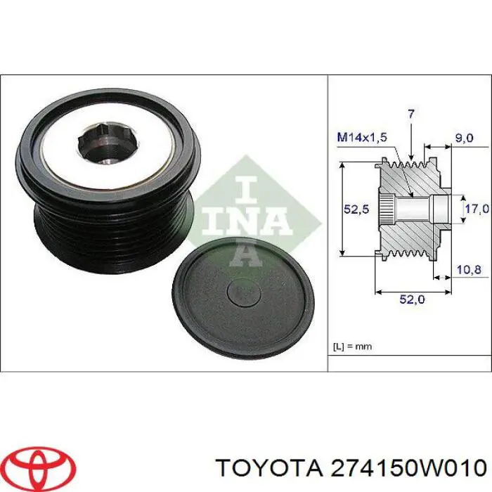 Polia do gerador Toyota 274150W010 preço, a partir de 44,52 USD
