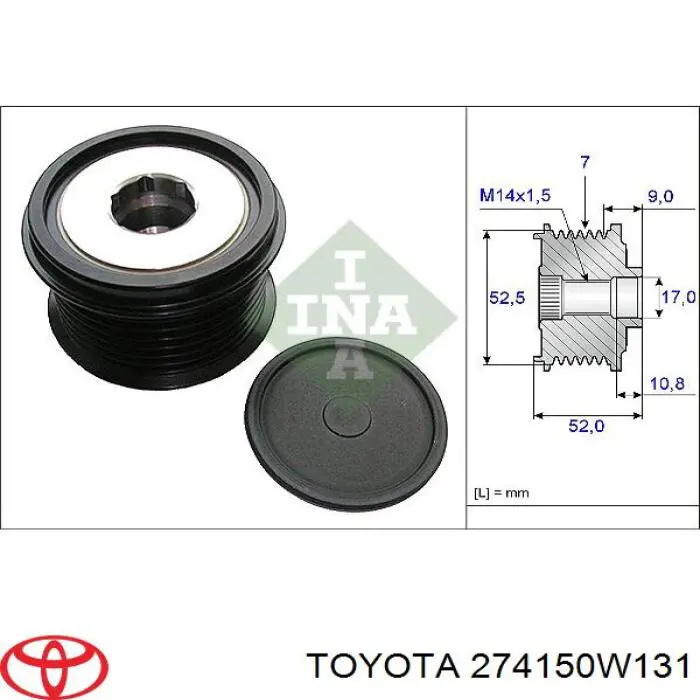 274150W131 Toyota Polia do gerador