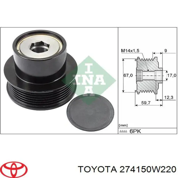 274150W030 Toyota Polia do gerador