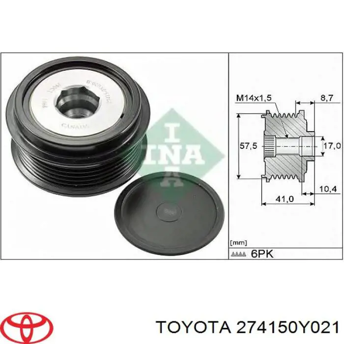 Polia do gerador Toyota 274150Y020 preço, a partir de 52,62 USD