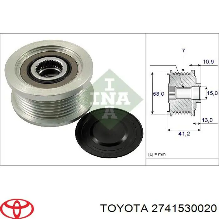 2741530020 Toyota Polia do gerador