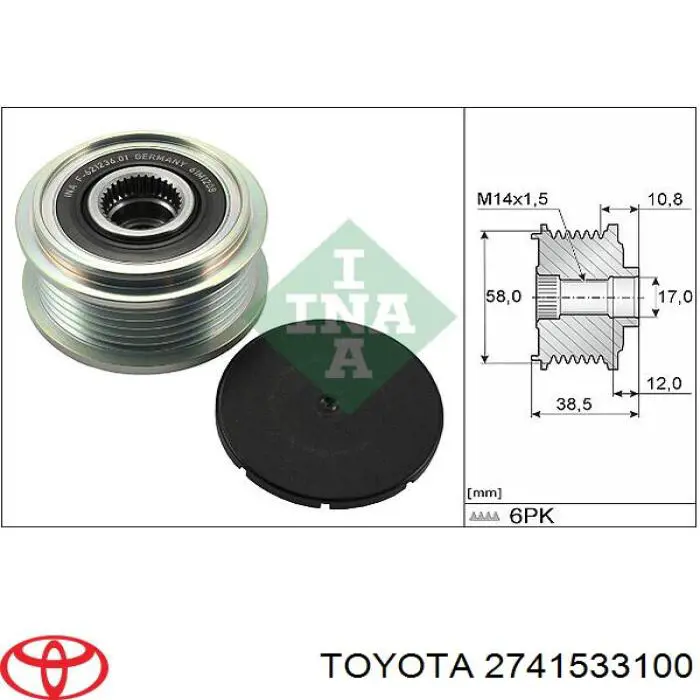 2741533100 Toyota Polia do gerador