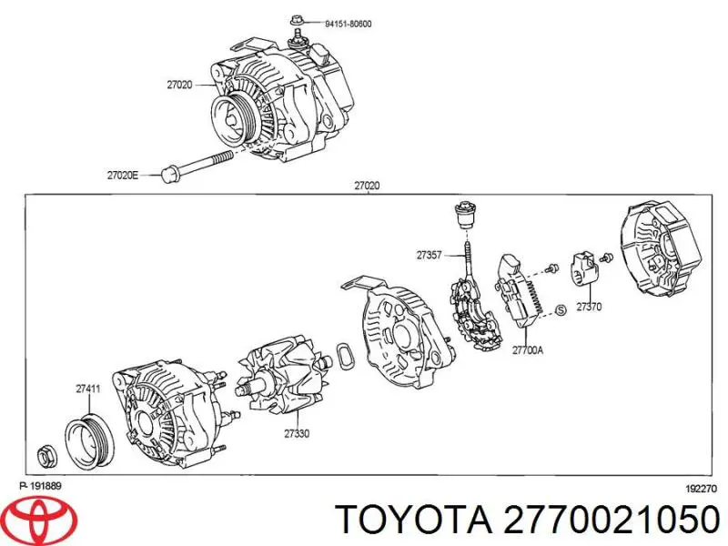 Compre 2770021050 Toyota Relê-regulador do gerador (relê de carregamento)